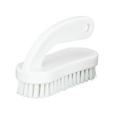 Hygienic nail brush with handle - WHITE