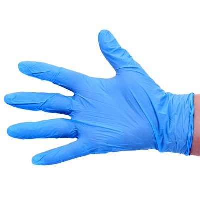 Gants à usage unique en nitrile - non poudrés - BLEU - 100 pièces - EXTRA LARGE