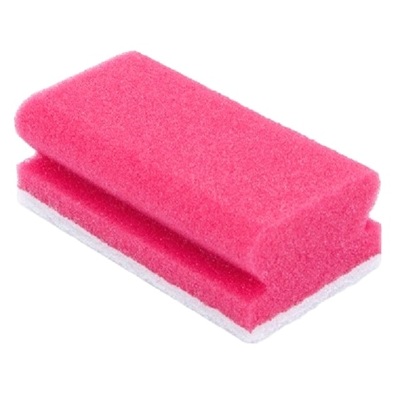 Synthetic scouring sponge - 13 x 7 cm - PINK/WHITE - 5 pieces