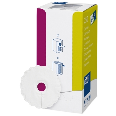 Tork Coaster White + Notch 8l Ø9cm 12x250pcs