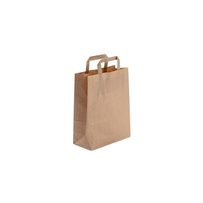 Carry Bag In Brown Kraft With handle 220+100x280mm 250St
