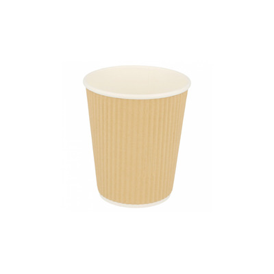 Ribbed Kraft Paper Coffee Cup 240ml 8oz 1000pcs