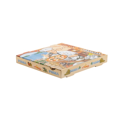 Pizzadoos - 33 x 33 x 4 cm - 100 stuks - BRUIN