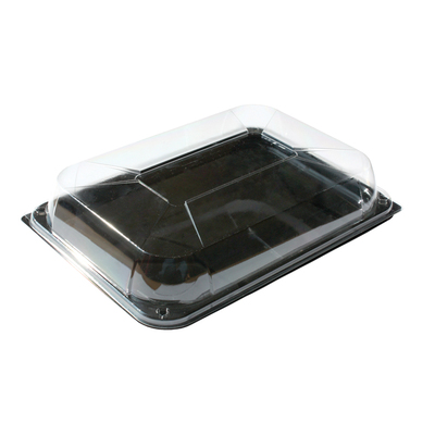 Black Rectangular Tray with Lid 460x300x80mm 25pcs