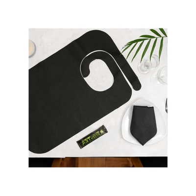 Bavette noire spunbond 36x60cm 100pcs