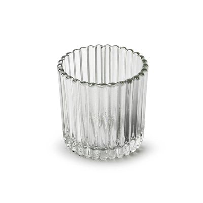 Relight holder Crosby glass transparent h100xø80mm 12pcs