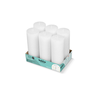 Stompkaars Rustiek 68x190mm Brandduur 65u 6st Wit