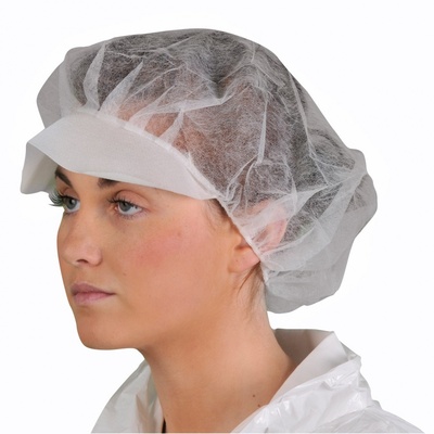 Haarnetje non-woven met klep wit 10x100st