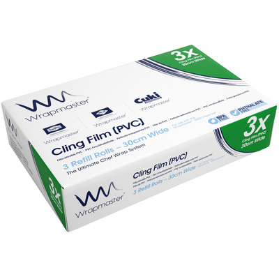 Wrapmaster Refill Pvc Film - 30 cm x 300 m - 7mµ - 3stuks