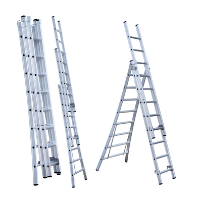 3-section extension ladder - 3 x 8 rungs- 2.25/4.75 m - 17.1 kg