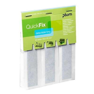 Pansements "Detectable Long" pour distributeur QuickFix - recharge de 30 pièces