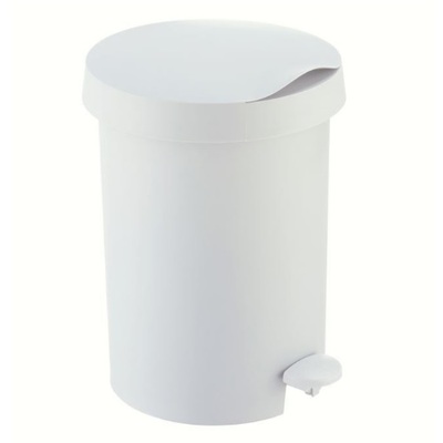 Pedal bin plastic 5L WHITE
