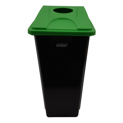 Bomabin Select Flat avec couvercle pour bouteilles - 80 l - NOIR - couvercle VERT