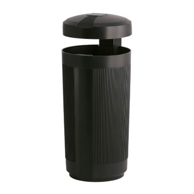 Bomabin Outdoor Rhea - outdoor litter bin with rain cover - 50 l - BLACK