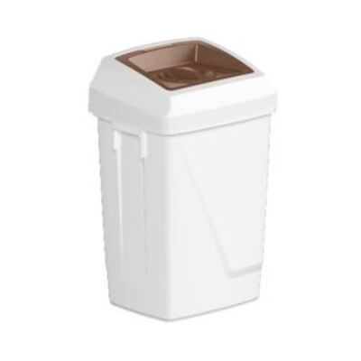 Bomabin Select Fit - 50 l - WHITE - lid round closed BROWN