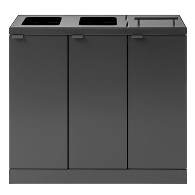 Bomabin Select Bica - 3 x 45 l - ANTRACITE - open/open/lid