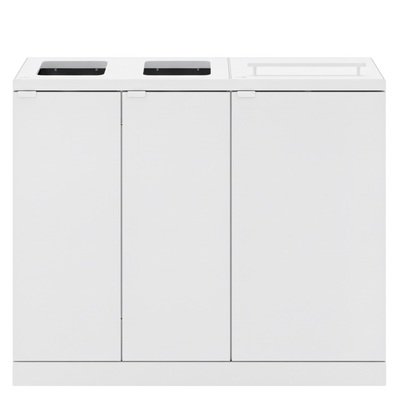 Bomabin Select Bica - 2 x 65 l + 2 x 45 l - WHITE - open/open/lid