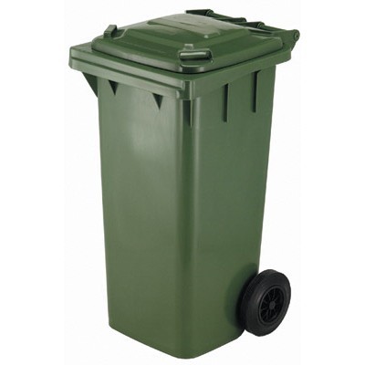 Mini wheelie bin with 2 wheels - 240 l - GREEN