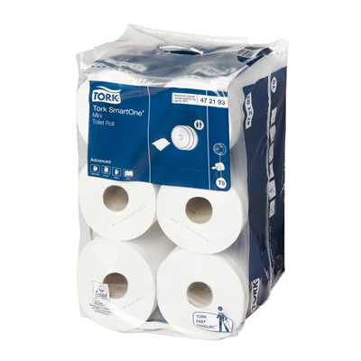 Tork SmartOne Advanced Mini toiletpapier - 2 laags - 620 vel - 12 rollen - 112 m x 13 cm - WIT - 472193