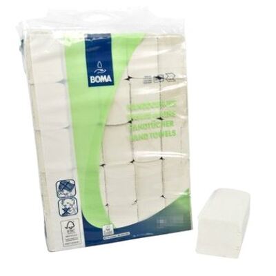 Multifold handdoekjes - recycled tissue - 2 laags - 32 x 20.6 cm - WIT - 3000 stuks (25x120)