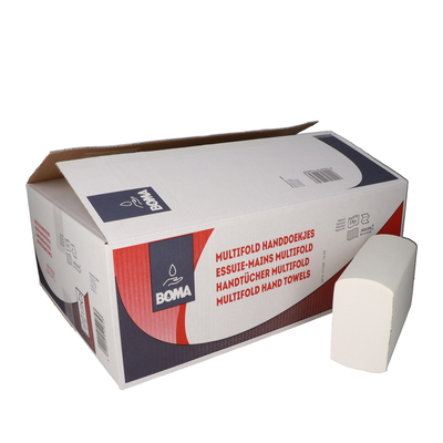 Essuie-mains Multifold - tissu pur - 2 plis - BLANC - 4000 pièces (20x200)