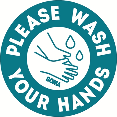 Sticker 'Please Wash your hands' - 60 mm diameter - per 6 stickers op vel