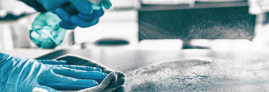 Prevent the spread of pathogens by properly disinfecting contact points.