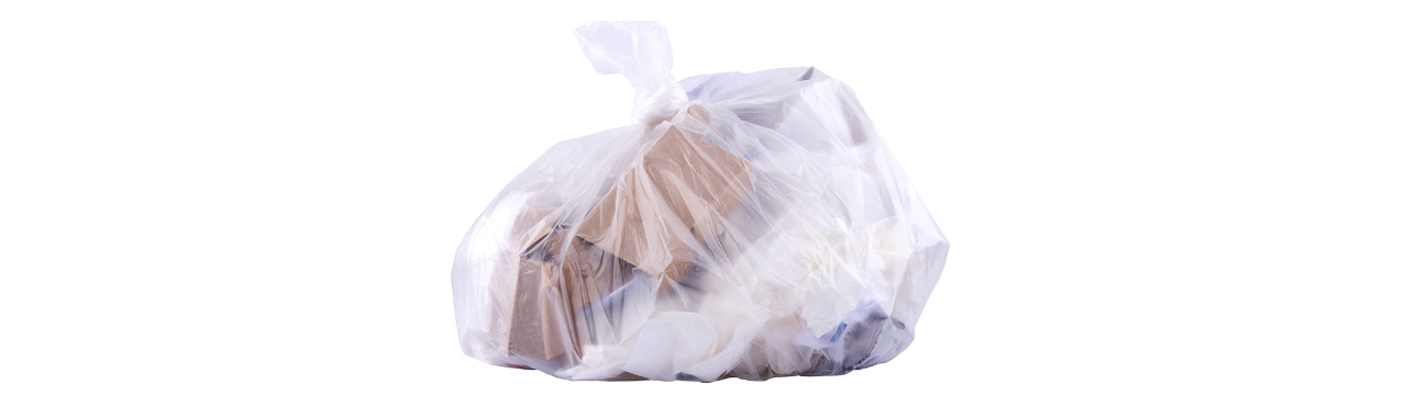 sacs poubelle transparents avec déchets professionnels