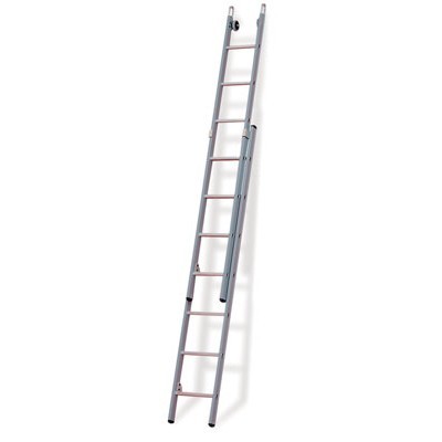 662208: Ruitenwasladder 2-delig - 2 x 8 treden - 3,15/5,25 m - 13,5 kg - 35 cm optrede - rechte bomen