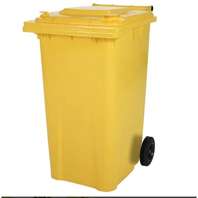 625354: Mini container met 2 wielen - 240 l - GEEL