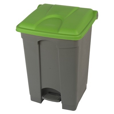 755432: Pedaalemmer Color - 45 l - GRIJS - deksel GROEN