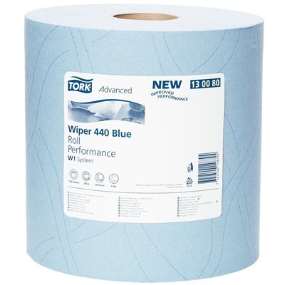 771008: Tork Premium Industrial Heavy-Duty poetspapier - 3 laags - 255 m x 36,9 cm - 1 rol - BLAUW - 130080