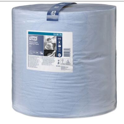771008: Tork Premium Heavy-Duty poetspapier - 2 laags - 340 m x 36,9 cm - 1 rol - BLAUW - 130070