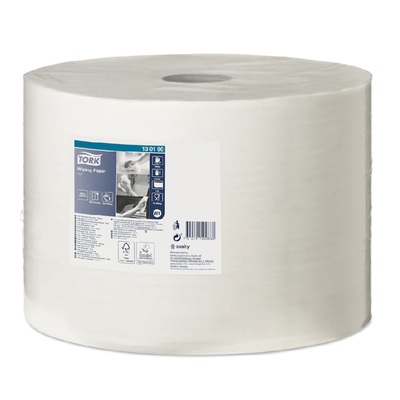 771008: Tork Advanced Wiping poetspapier - 1 laags - 1000 m x 24,5 cm - 1 rol - WIT - 130100